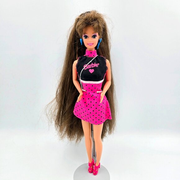Totally Hair Barbie Doll Brunette 1991 1117 Mattel Read - Picture 1 of 16